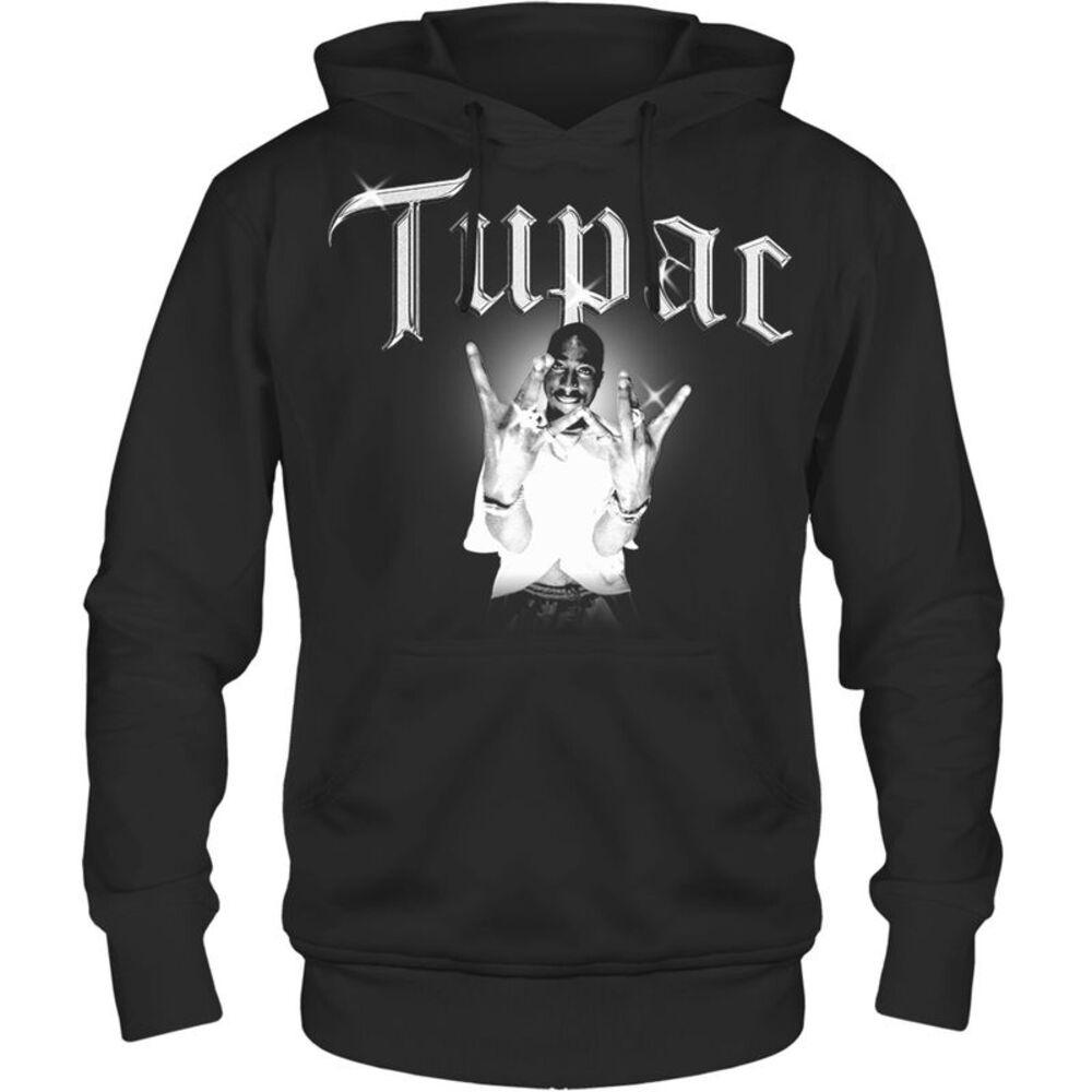 Tupac - Tupac - B&W West Coast Photo - Pullover Hoodie - XL Black 31781849A4